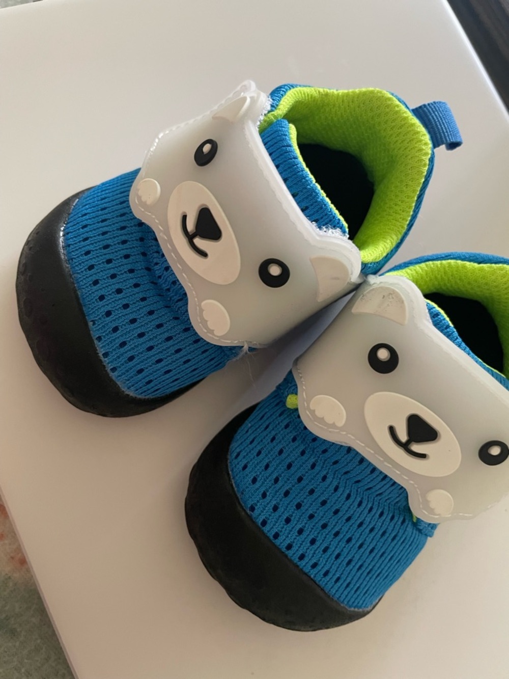 ADD ON Feetcity Kids Blue & Lime Bear Strap Athletic Water Shoes - Picture 3 of 6